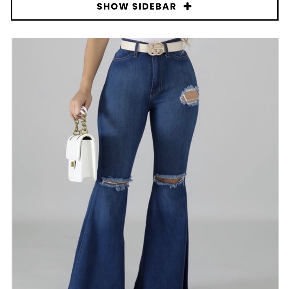 Plus size wide leg jeans